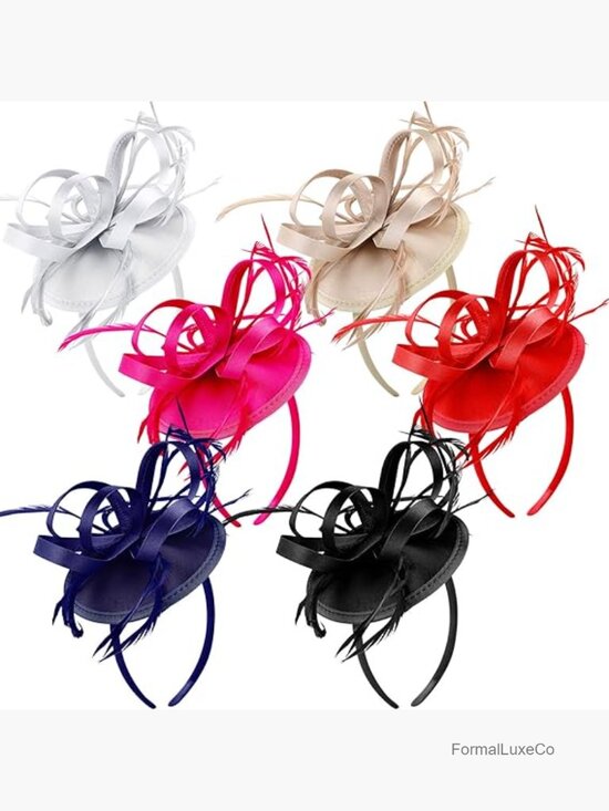 6 Pcs Derby Party Fascinator Hats for Women Tea Party Wedding Feather Hair Clip main image 5